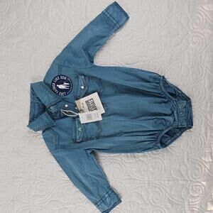 Outdoor Casuals Baby Blue Denim Style Bodysuit 9-12 Months